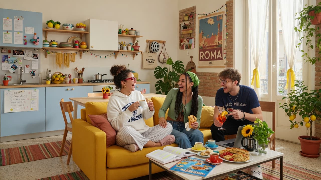 İtalya'da eğlenen öğrenciler